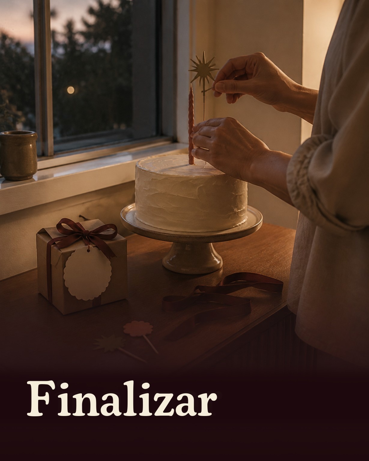 Finalizar: velas · toppers · forminhas